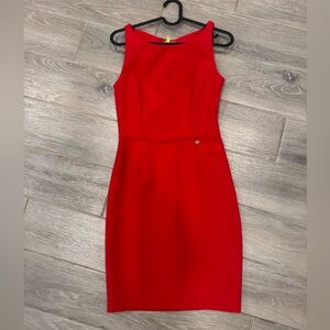 Liu Jo Elegant Red Midi Dress Made in Italy